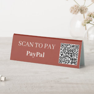 Plaque De Table Paiement par scan de code QR minimaliste moderne