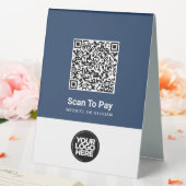 Plaque De Table Paiement QR Code sans contact avec logo d'entrepri (In SItu (Mariage))
