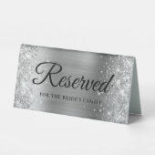 Plaque De Table Pailleté Argent Réservé (Recto)