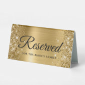 Plaque De Table Pailleté Réservé Feuille d'Or (Verso)