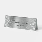 Plaque De Table Paillettes et feuille d'argent féminin (Verso)