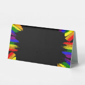 Plaque De Table Paint Strokes Pride Drapeau LGBT Réservé Mariage (Verso)
