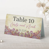 Plaque De Table Paisley Peacock rose Jaune Or Dusty Bleu Vert (En SItu (Tableau))