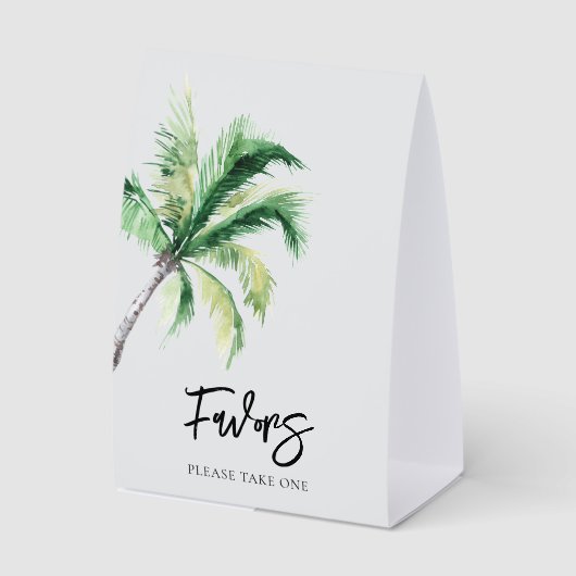 Plaque De Table Palm Tree Coastal Destination Wedding Favors (Recto)