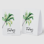 Plaque De Table Palm Tree Coastal Destination Wedding Favors (Recto/verso)