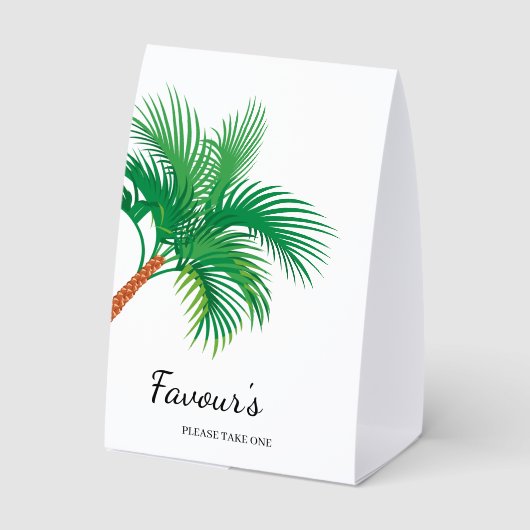 Plaque De Table Palm Tree Coastal Destination Wedding Favors (Verso)