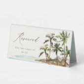 Plaque De Table Palmiers Tropical Beach Sand Mariage Réservé (Recto)