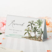 Plaque De Table Palmiers Tropical Beach Sand Mariage Réservé (In SItu (Mariage))