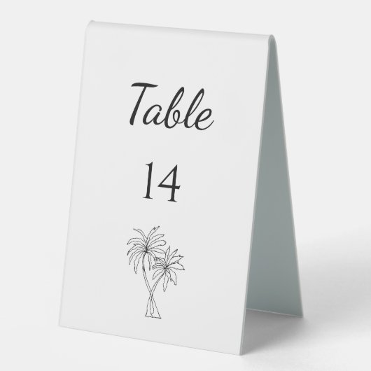Plaque De Table Palmiers tropicaux Réception de mariage simple (Recto)