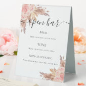 Plaque De Table Pampas herbe brush rose menu (In SItu (Mariage))