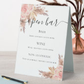 Plaque De Table Pampas herbe brush rose menu (En SItu (Tableau))