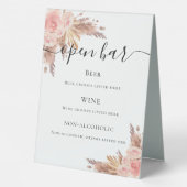 Plaque De Table Pampas herbe brush rose menu (Verso)