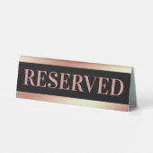 Plaque De Table Pancarte de réservation de table Black Rose Gold (Verso)