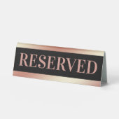 Plaque De Table Pancarte de réservation de table Black Rose Gold (Recto)