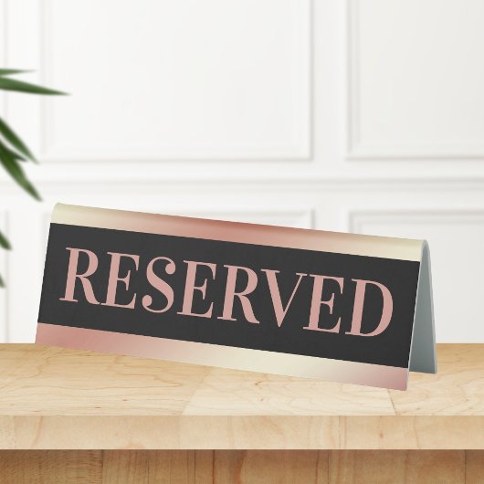 Plaque De Table Pancarte de réservation de table Black Rose Gold