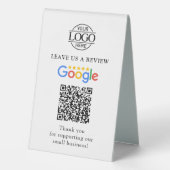 Plaque De Table Pancarte de table Code QR Avis Google Logo d'entre (Verso)