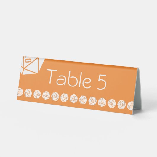 Plaque De Table Pancarte de tente de table chic orange (Recto)