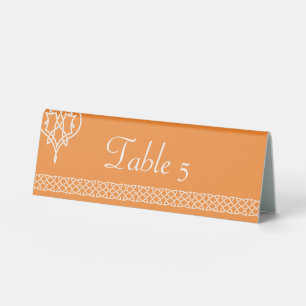 Plaque De Table Pancartes de table Cœurs Tressés Celtiques Orange
