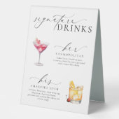 Plaque De Table Panneau boisson Ellesmere Modern Minimal Signature (Recto)