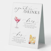 Plaque De Table Panneau boisson Ellesmere Modern Minimal Signature (Recto)