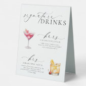 Plaque De Table Panneau boisson Ellesmere Modern Minimal Signature (Verso)