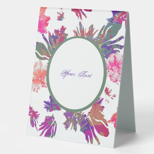 Plaque De Table Panneau central de conception encadrée et fleurie (Recto)