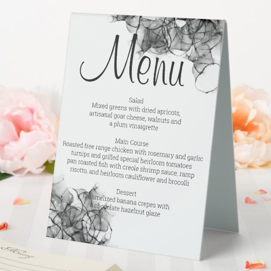 Plaque De Table Panneau central du menu Fumée noire (In SItu (Mariage))