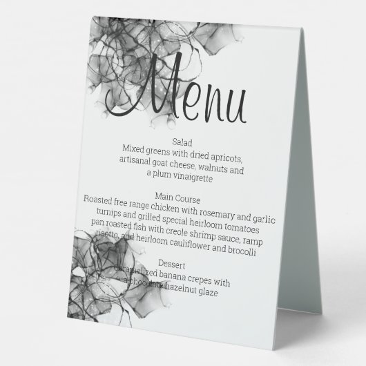 Plaque De Table Panneau central du menu Fumée noire (Verso)