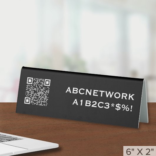 Plaque De Table Panneau d'affichage du code QR de l'accès Wi-Fi