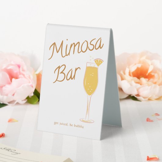 Plaque De Table Panneau de bar Mimosa minimal avec présentoir de t (In SItu (Mariage))