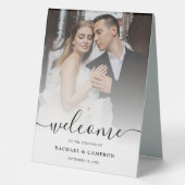 Plaque De Table Panneau de bienvenue pour photo de mariage (Recto)