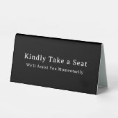 Plaque De Table Panneau de bureau 'Be Seated' pour table (Recto)