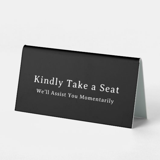 Plaque De Table Panneau de bureau 'Be Seated' pour table (Verso)
