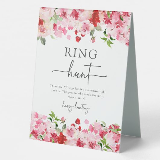 Plaque De Table Panneau de chasse à l'anneau floral (Verso)