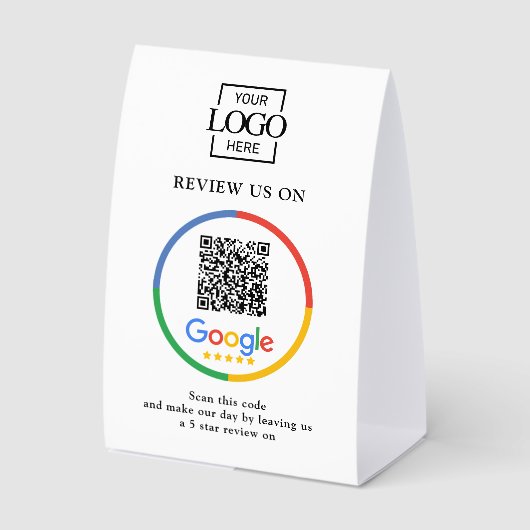 Plaque De Table Panneau de code QR de critiques Google promotionne (Recto)
