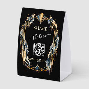 Plaque De Table Panneau de code QR de photo pour partager l'amour