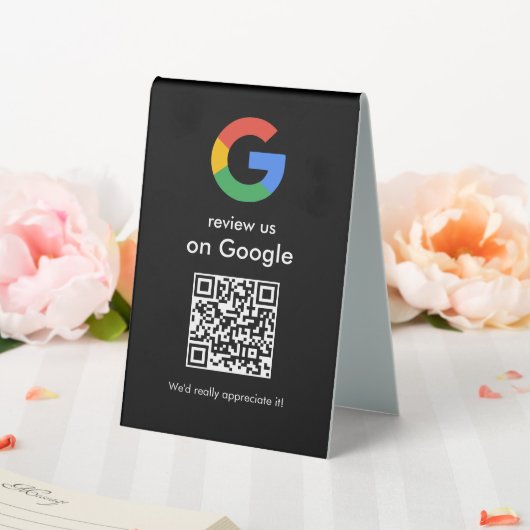 Plaque De Table Panneau de code QR Google pour examen moderne (In SItu (Mariage))