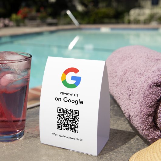 Plaque De Table Panneau de code QR Google pour examen moderne (InVersositu (sur table))
