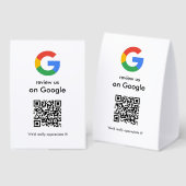 Plaque De Table Panneau de code QR Google pour examen moderne (Recto/verso)