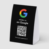 Plaque De Table Panneau de code QR Google pour une révision modern (Verso)