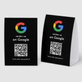 Plaque De Table Panneau de code QR Google pour une révision modern (Recto/verso)