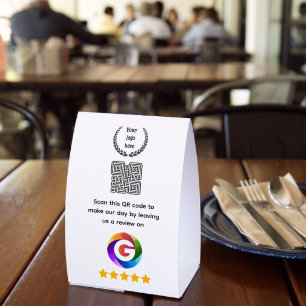 Plaque De Table Panneau de critiques Google sur pied   Présentoir 