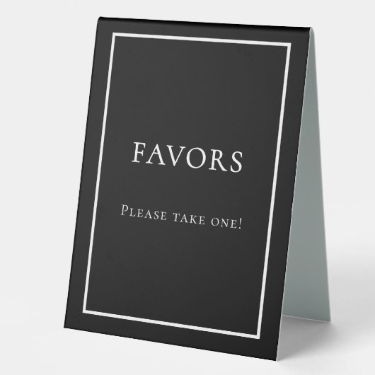 Plaque De Table Panneau de faveur blanc noir (Recto)
