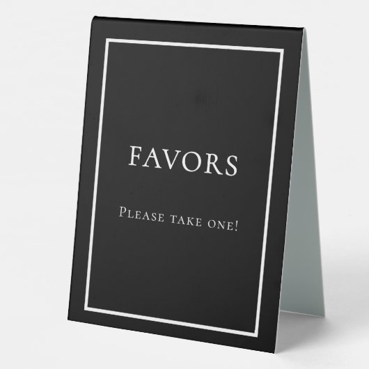 Plaque De Table Panneau de faveur blanc noir (Verso)