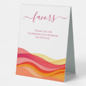 Plaque De Table Panneau de Favors de Mariage - Vagues de Couleurs (Verso)