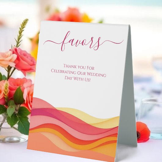Plaque De Table Panneau de Favors de Mariage - Vagues de Couleurs