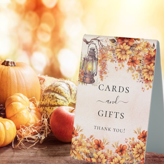 Plaque De Table Panneau de fleurs de cadeaux d'automne Orange