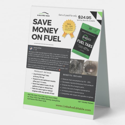 Plaque De Table panneau de la carte de magasin (Verso)