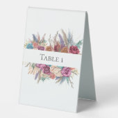 Plaque De Table Panneau de la table de mariage boho Floral élégant (Recto)