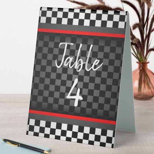 Plaque De Table Panneau de la table de tentes À damiers conception (En SItu (Tableau))